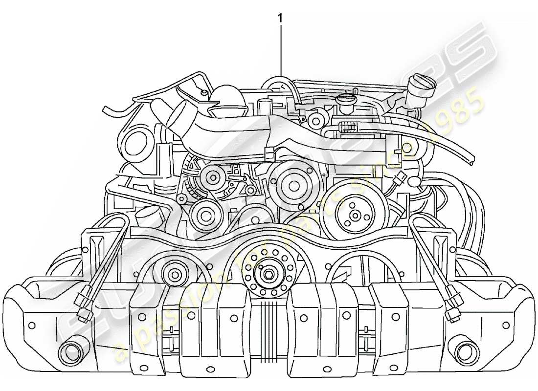 Porsche Replacement catalogue (1985) Austauschmotor Teildiagramm