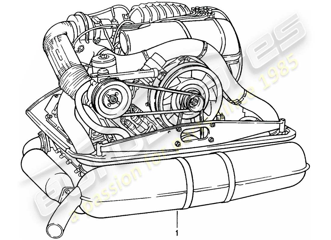 Porsche Replacement catalogue (2007) überholter Motor Teildiagramm