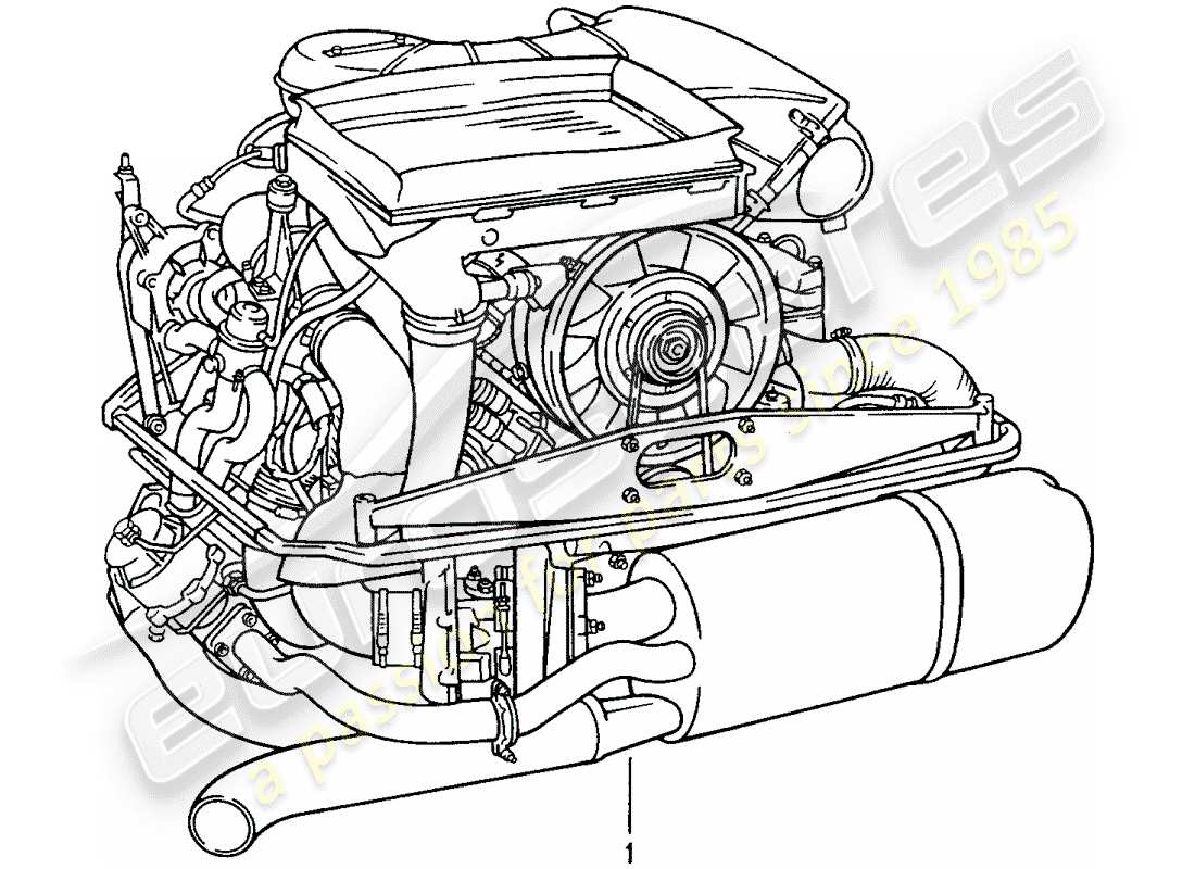 Porsche Replacement catalogue (2007) überholter Motor Teildiagramm