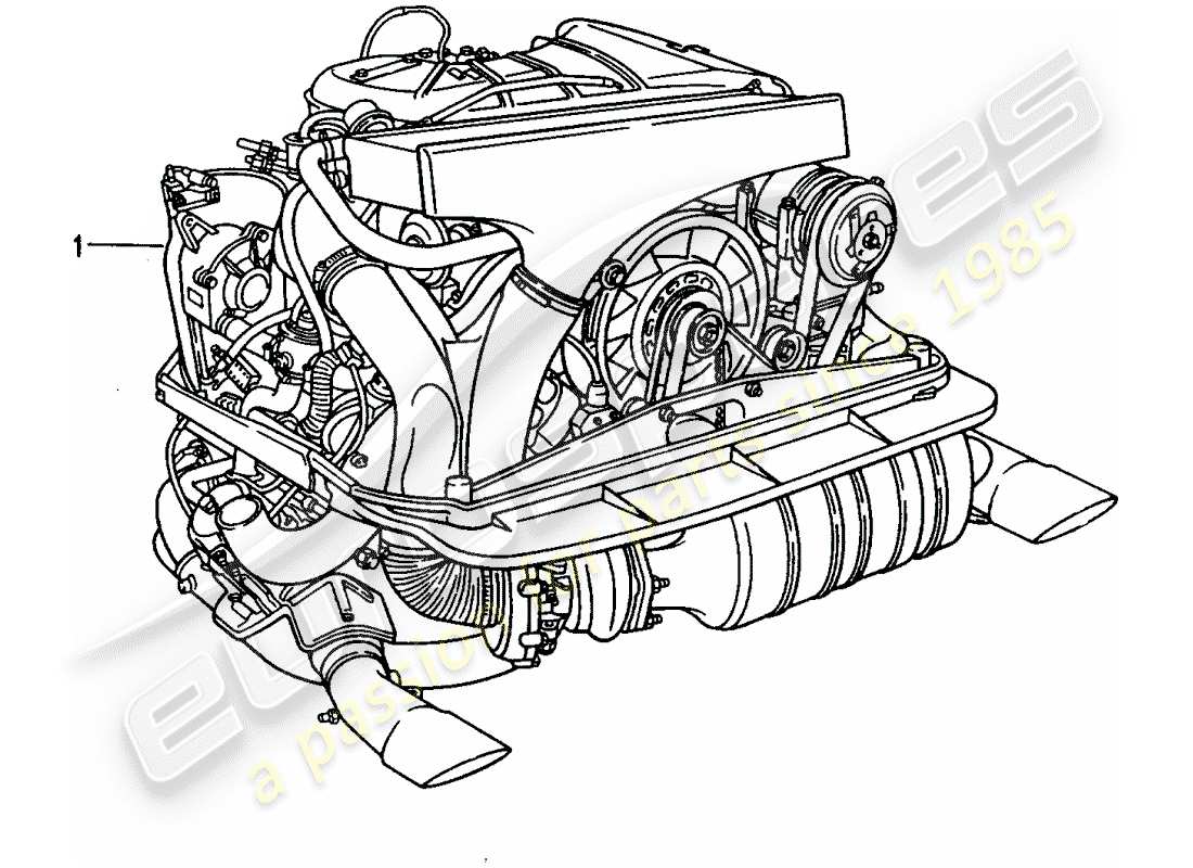 Porsche Replacement catalogue (2007) überholter Motor Teildiagramm