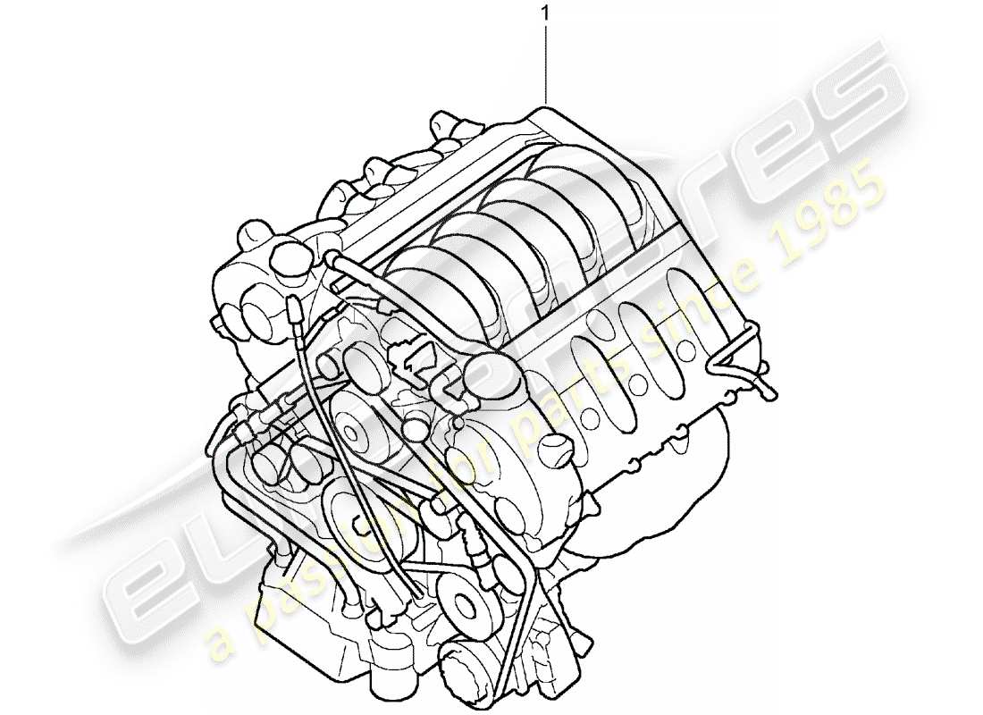 Porsche Replacement catalogue (2007) Austauschmotor Teildiagramm