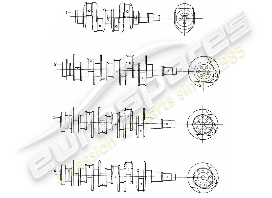 Porsche Replacement catalogue (2007) Kurbelwelle Teildiagramm