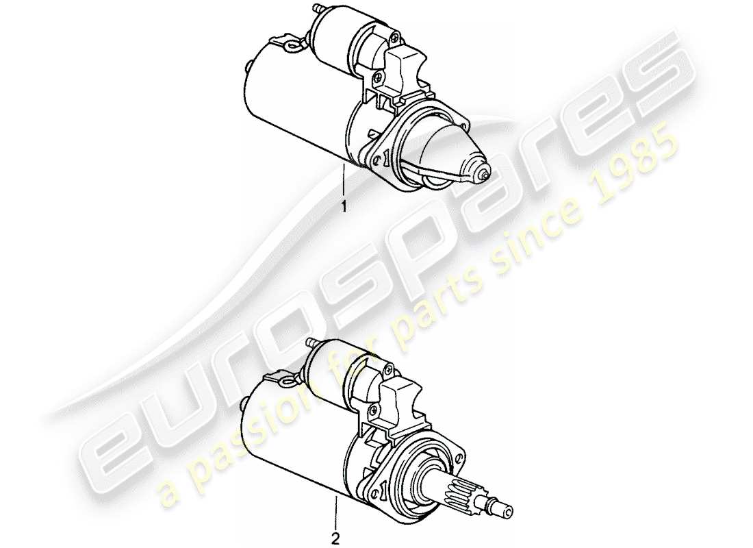 Porsche Replacement catalogue (2007) ANLASSER Teildiagramm