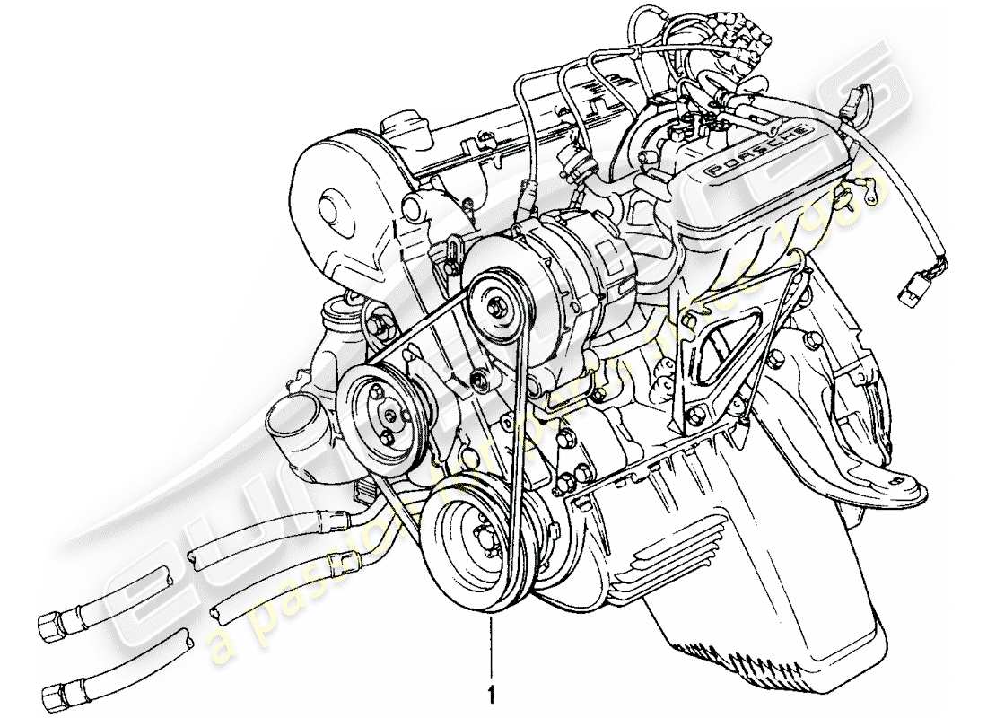 Porsche Replacement catalogue (2009) überholter Motor Teildiagramm