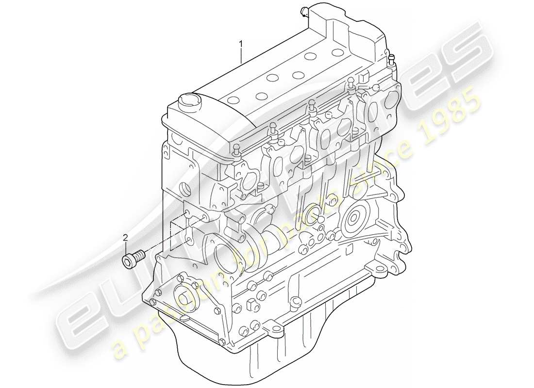 Porsche Replacement catalogue (2009) langer Block Teildiagramm