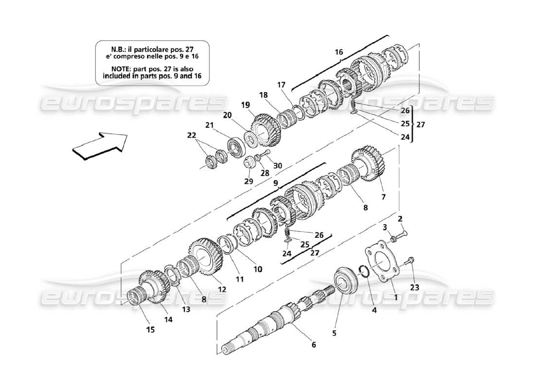 Maserati QTP. (2006) 4.2 Hauptwellengetriebe Teildiagramm