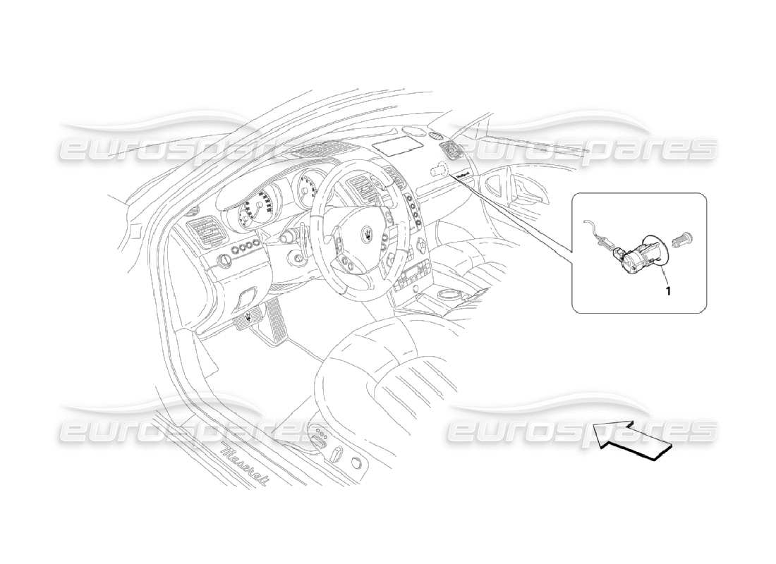 Maserati QTP. (2006) 4.2 Beifahrer-Airbag-Blockiersystem Teildiagramm