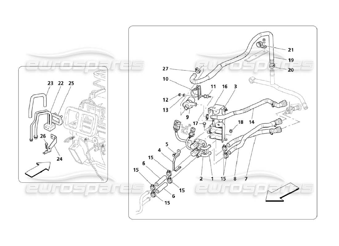 Maserati QTP. (2006) 4.2 AC-Gruppe: Motorraumteile (Seite 2-2), Teildiagramm