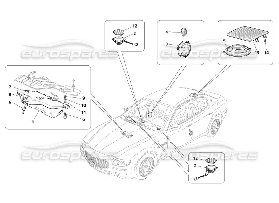 Maserati QTP. (2006) 4.2 Schallschutzsystem Teildiagramm