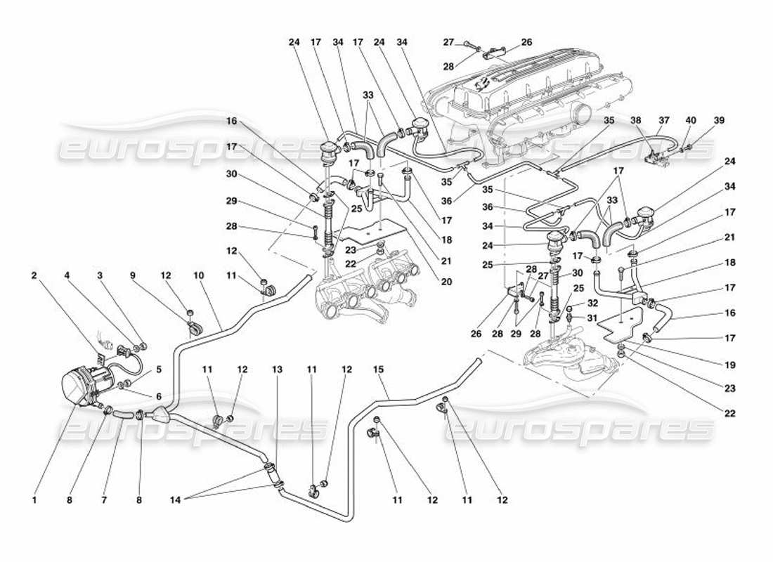 Ferrari 575 Superamerica SEKUNDÄRLUFTPUMPE Teildiagramm