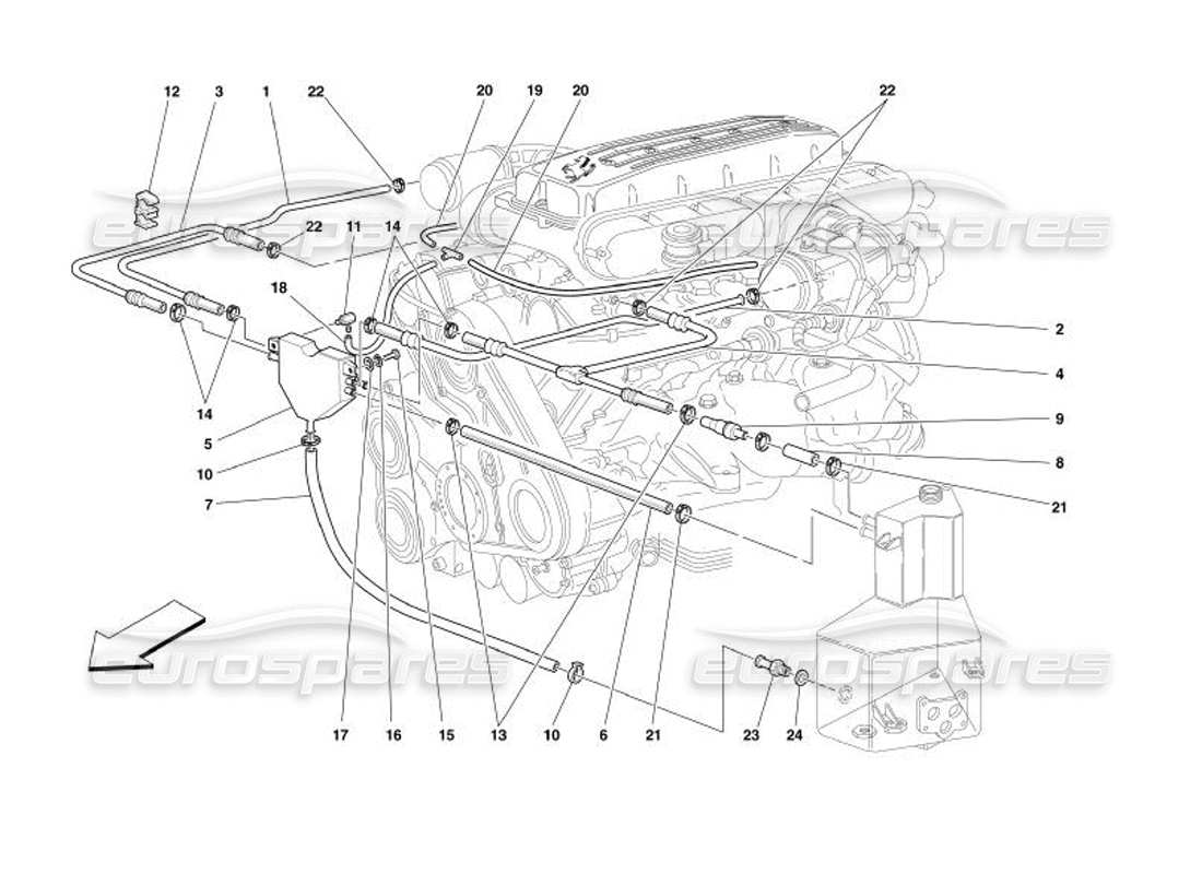 Ferrari 575 Superamerica Blow-By-System Teildiagramm