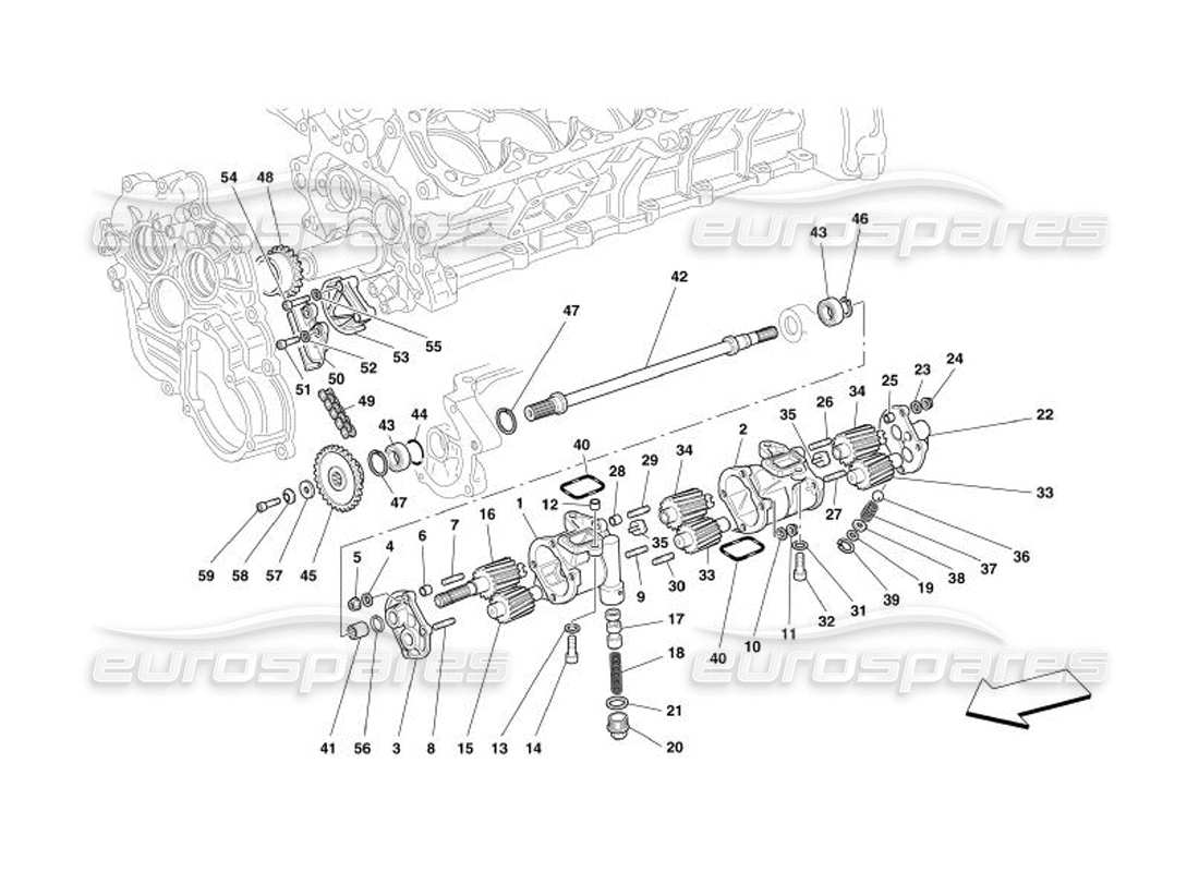 Ferrari 575 Superamerica Schmierung – Ölpumpen Teildiagramm