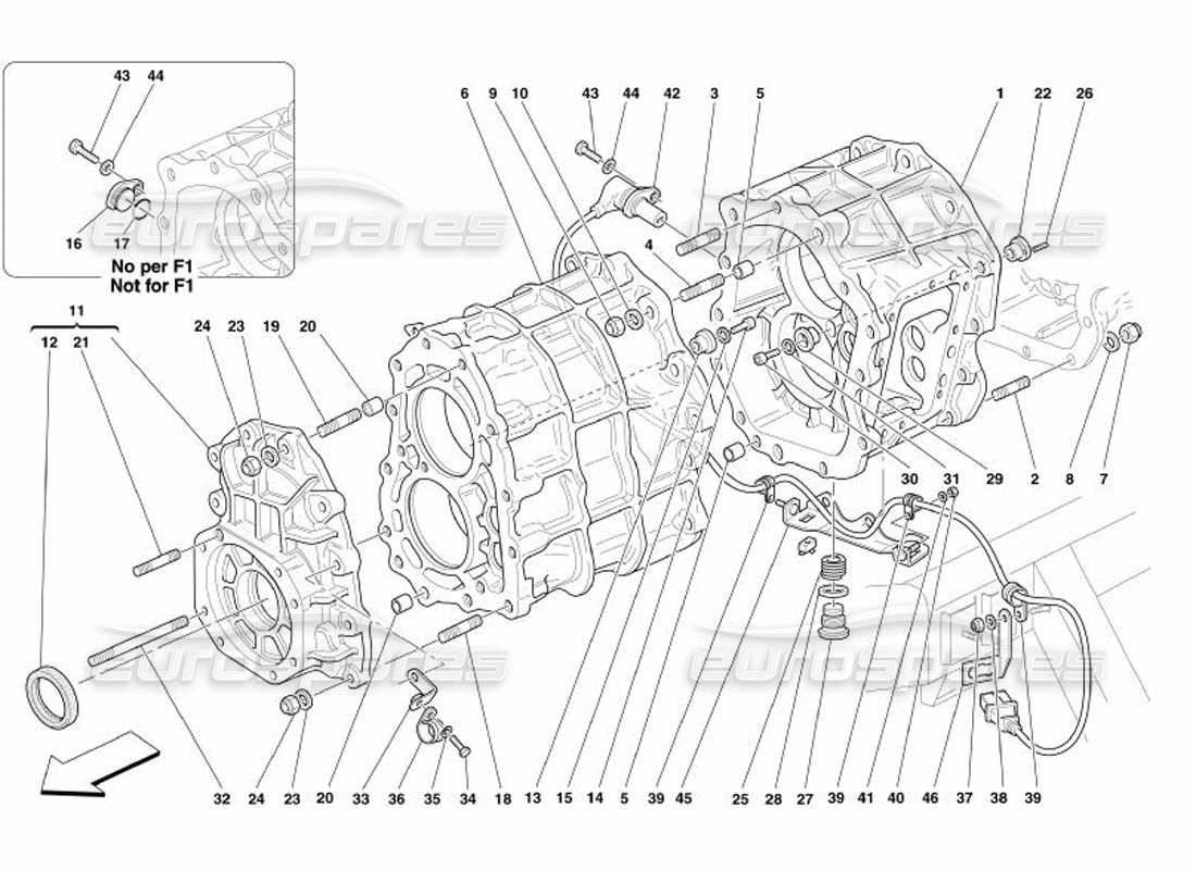 Ferrari 575 Superamerica Getriebe Teildiagramm