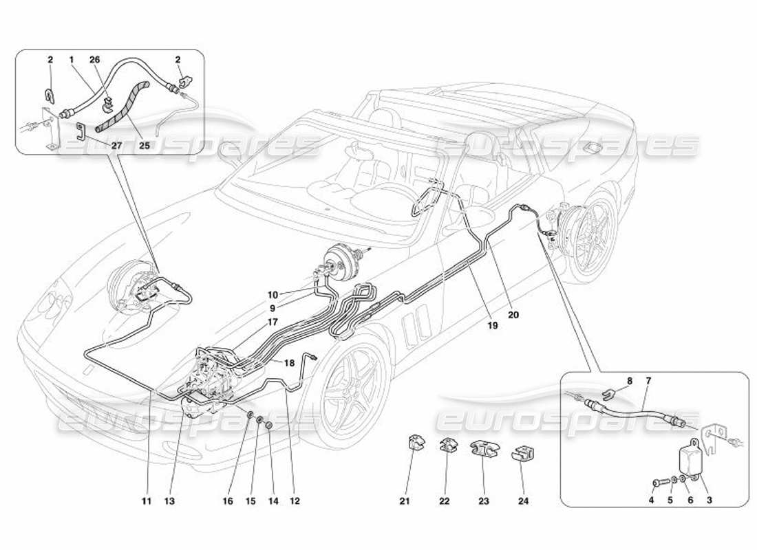 Ferrari 575 Superamerica Bremssystem – Nicht für GD – Teilediagramm