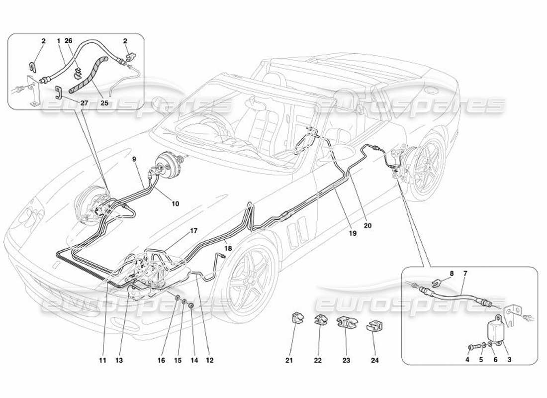 Ferrari 575 Superamerica Bremssystem – gültig für GD – Teilediagramm