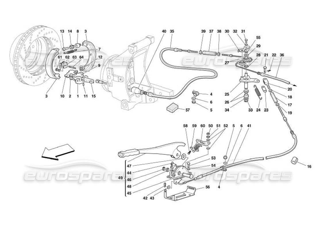 Ferrari 575 Superamerica Handbremssteuerung Teildiagramm
