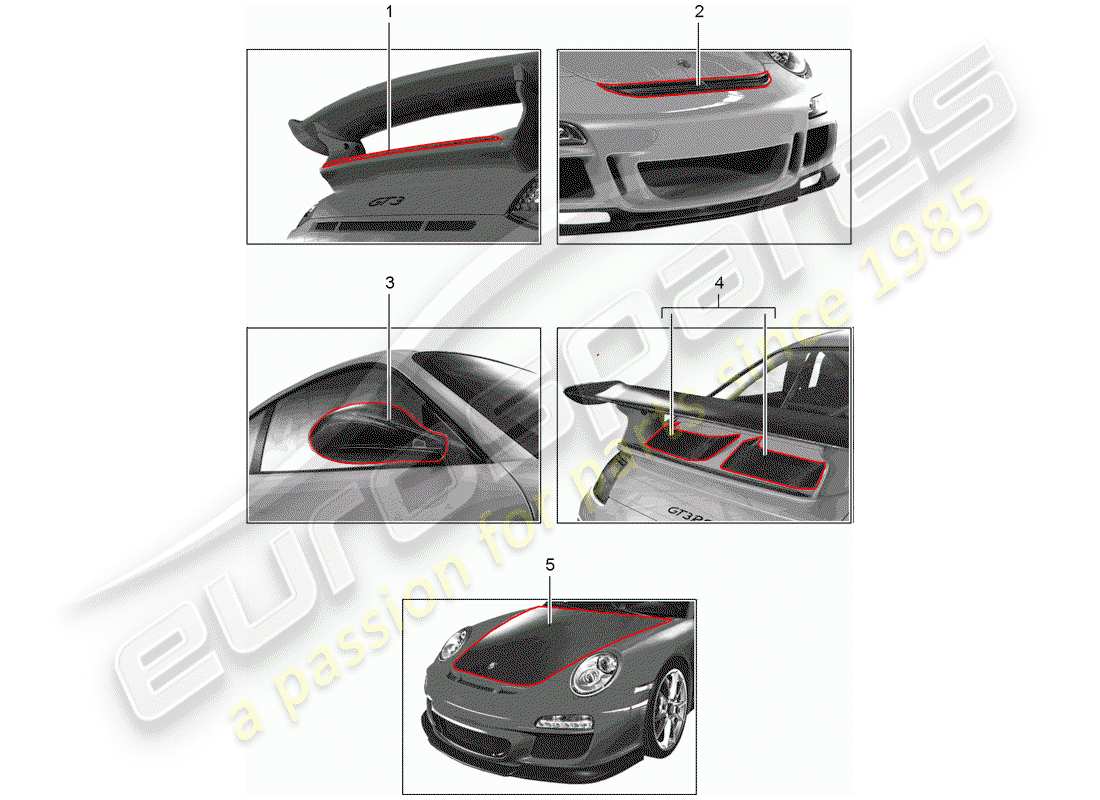 Porsche Tequipment catalogue (2010) MOTORSPORT Teildiagramm