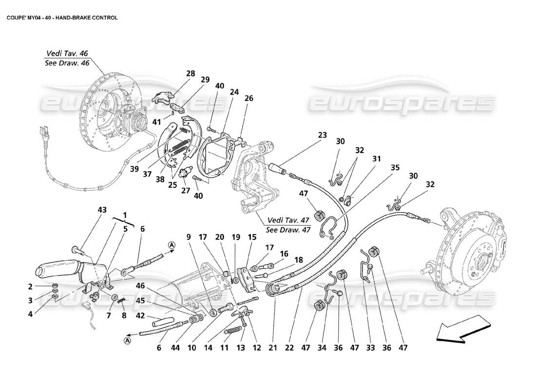 Maserati 4200 Coupé (2004) Handbremssteuerung Teildiagramm