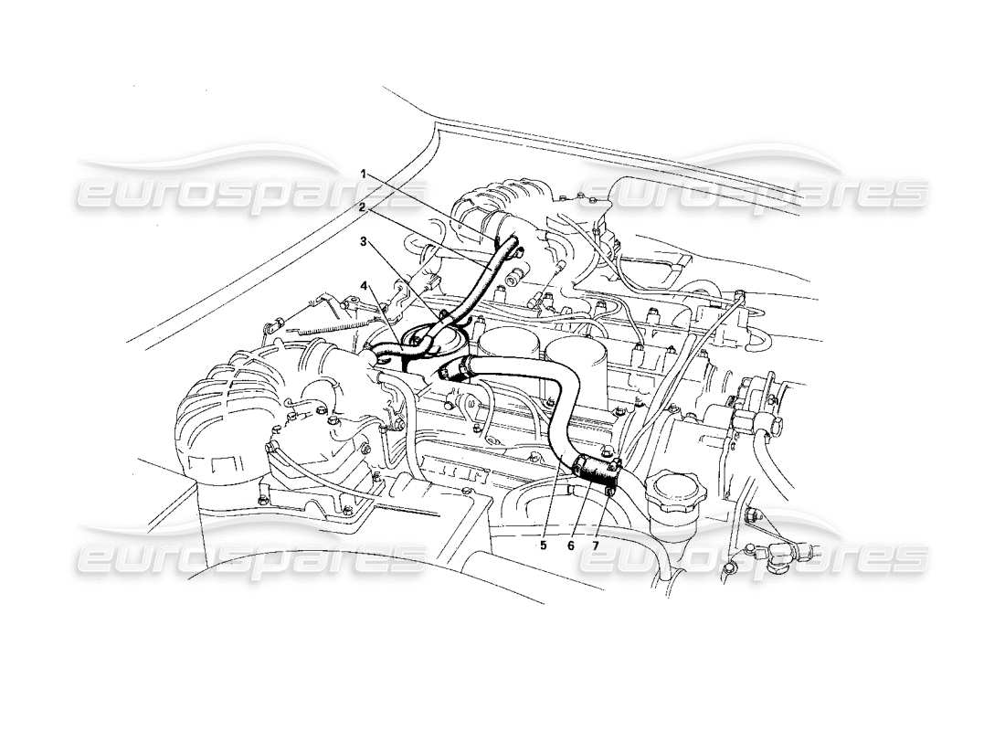 Ferrari 400i (1983 Mechanisch) Blow-By-System Teilediagramm