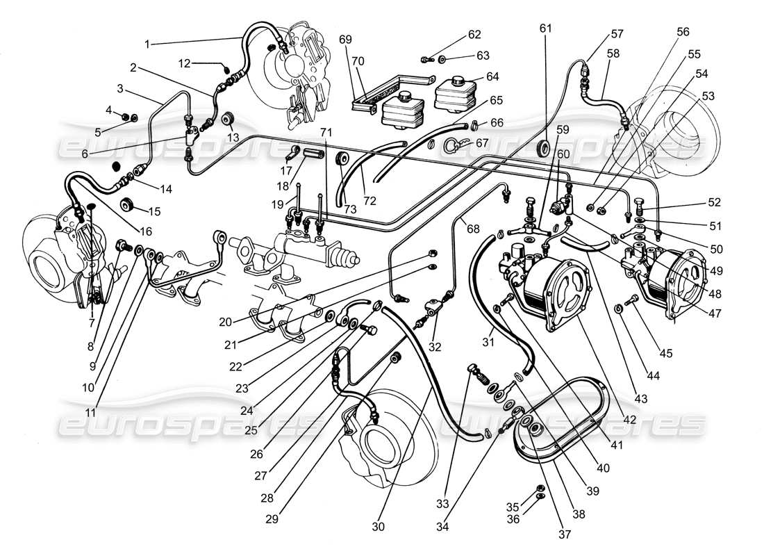 Lamborghini Espada Bremssystem Teilediagramm