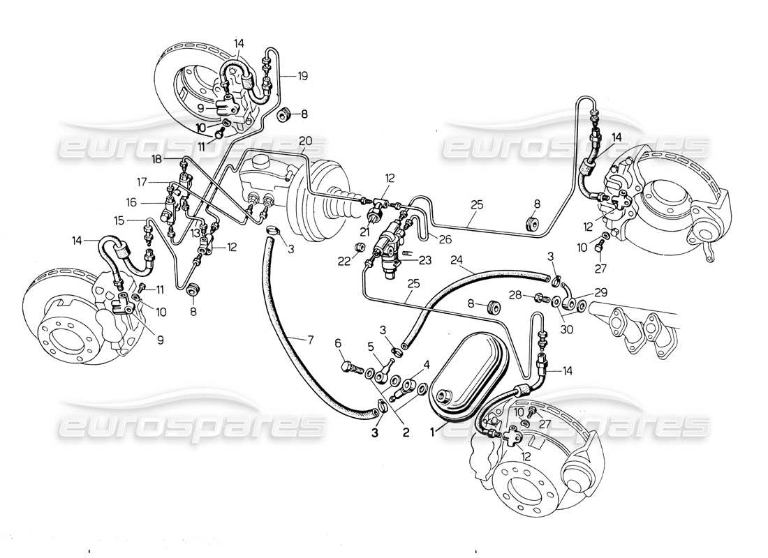 Lamborghini Countach LP400 Bremssystem Teildiagramm
