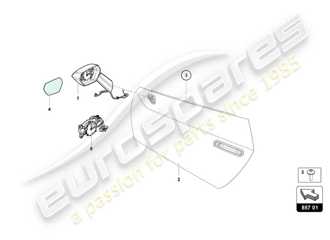 Lamborghini Evo Coupé 2WD (2020) AUSSENSPIEGEL Teildiagramm