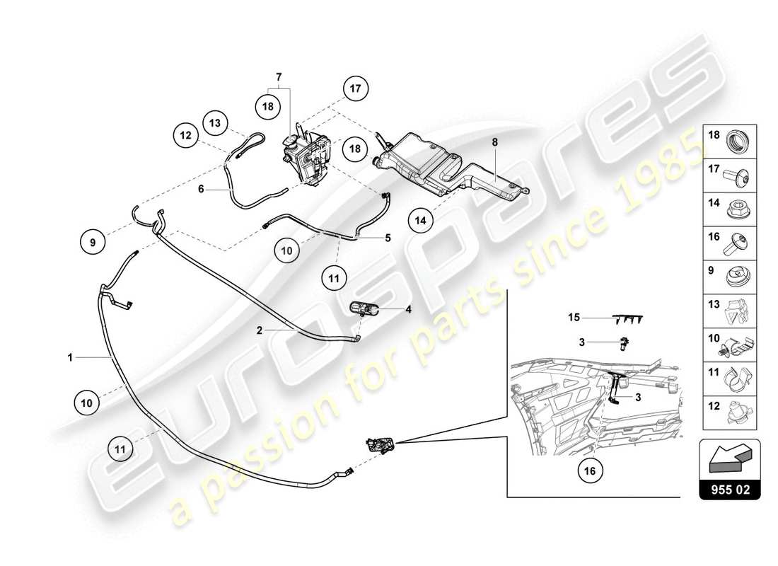 Lamborghini Evo Coupé 2WD (2020) Scheibe Teildiagramm