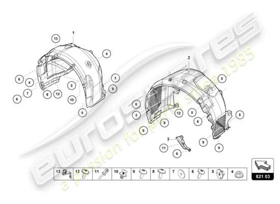 a part diagram from the Lamborghini Evo Spyder 2WD (2020) parts catalogue