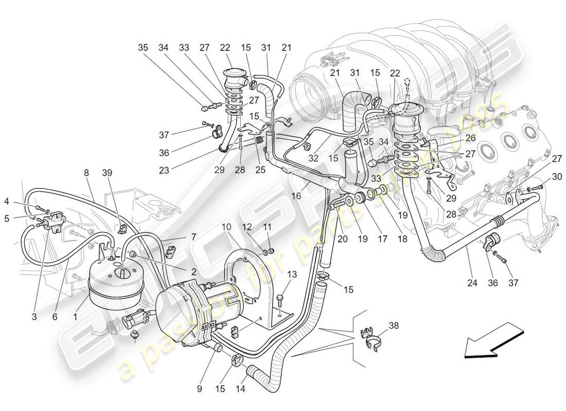 Maserati GranTurismo (2009) zusätzliches Luftsystem Teildiagramm