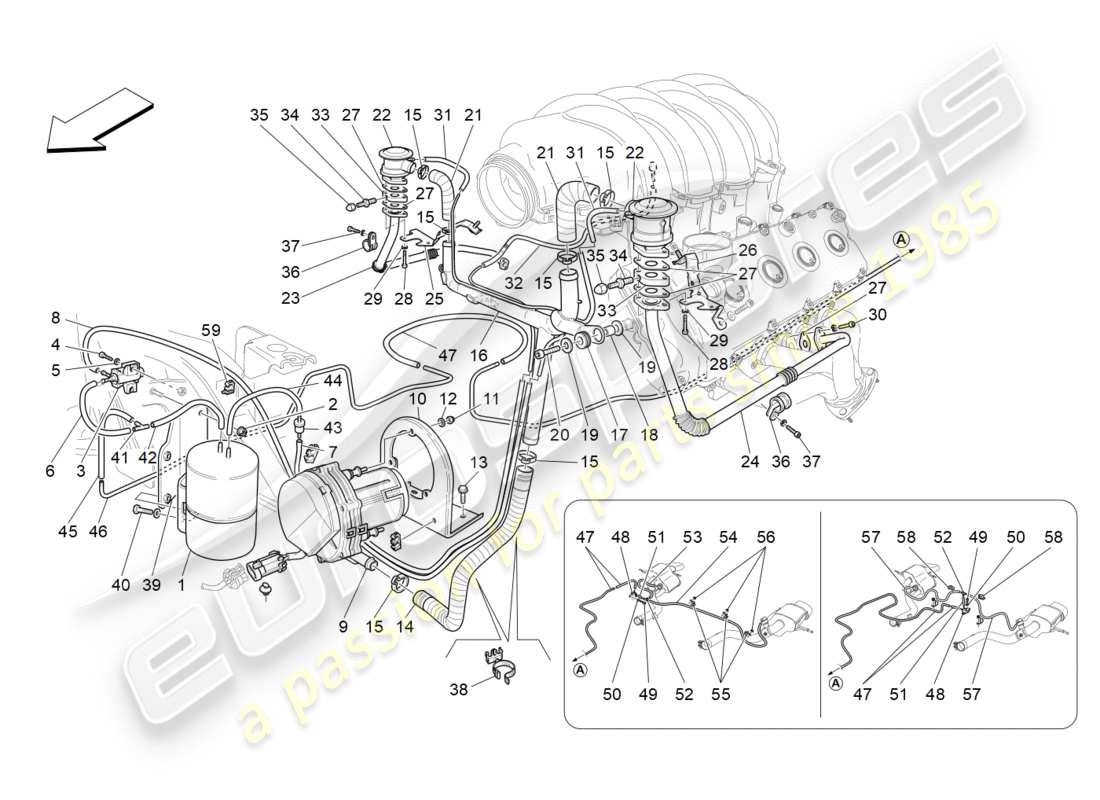 Maserati GranTurismo (2009) zusätzliches Luftsystem Teildiagramm