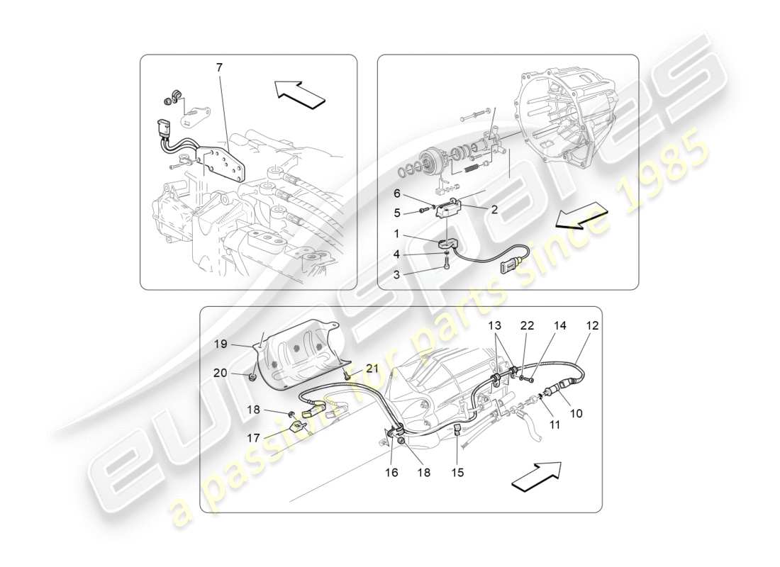 Maserati GranTurismo (2009) Elektronische Kupplungssteuerung für F1-Getriebe Teildiagramm
