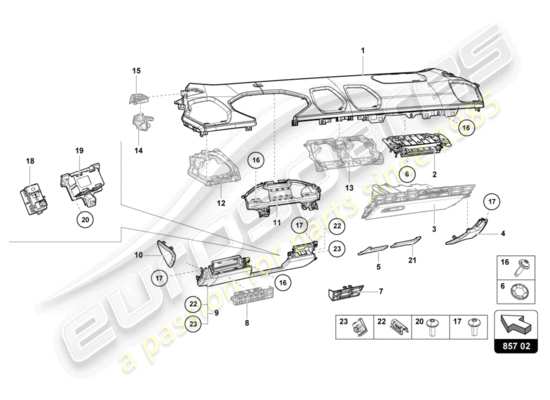 a part diagram from the Lamborghini LP580-2 COUPE (2019) parts catalogue