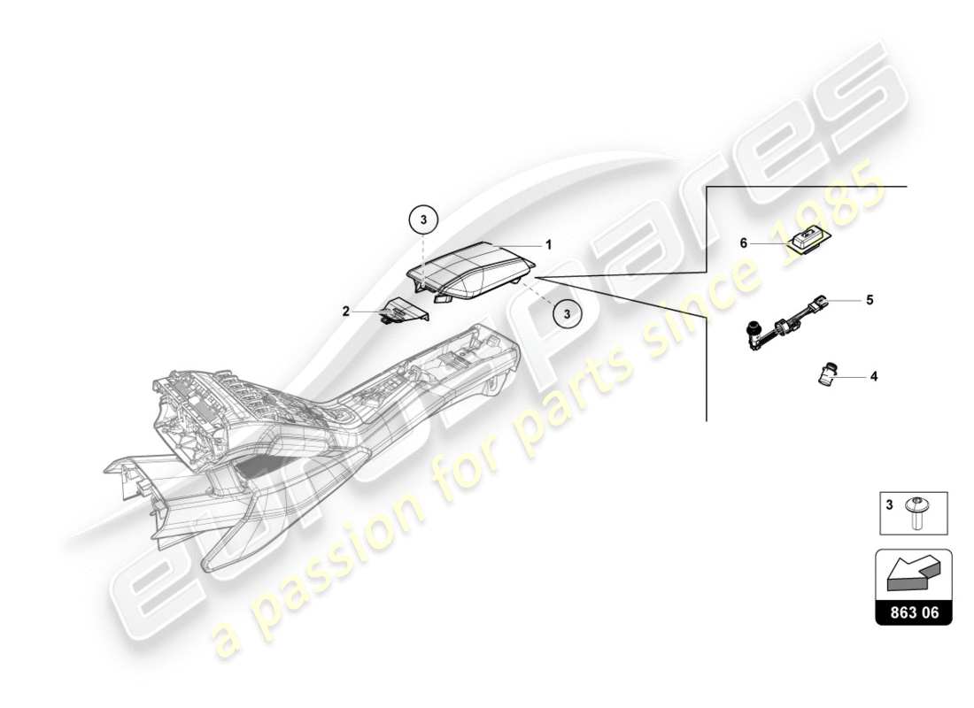 Lamborghini LP580-2 Spyder (2016) Staufach Teildiagramm