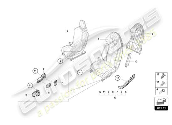 a part diagram from the Lamborghini LP610-4 Spyder (2018) parts catalogue