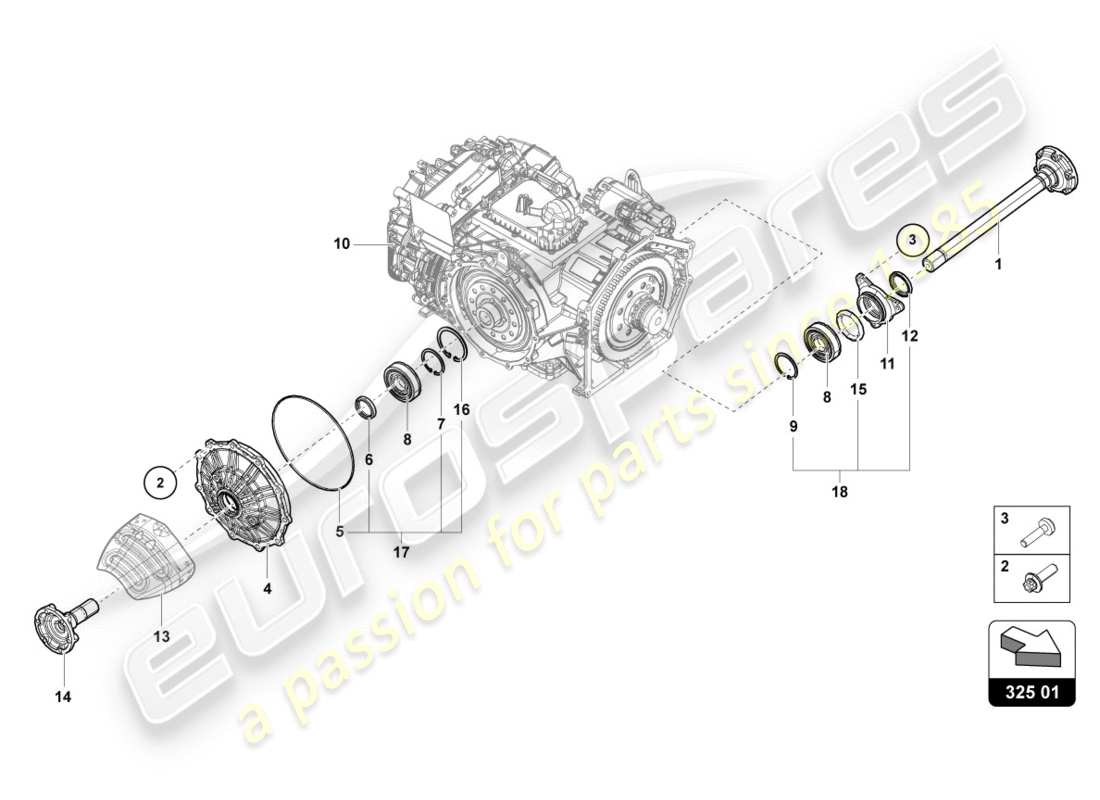 Lamborghini PERFORMANTE COUPE (2018) FLANSCHWELLE MIT LAGER Teildiagramm