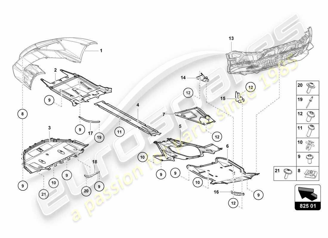 Lamborghini PERFORMANTE COUPE (2018) VERKLEIDUNG FÜR UNTEREN RAHMENTEIL Teildiagramm