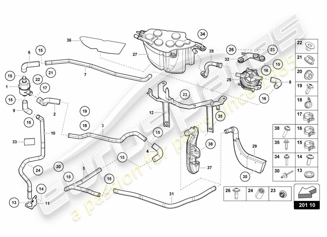 Lamborghini Centenario Roadster (2017) AKTIVKOHLENSTOFFFILTERSYSTEM Teildiagramm