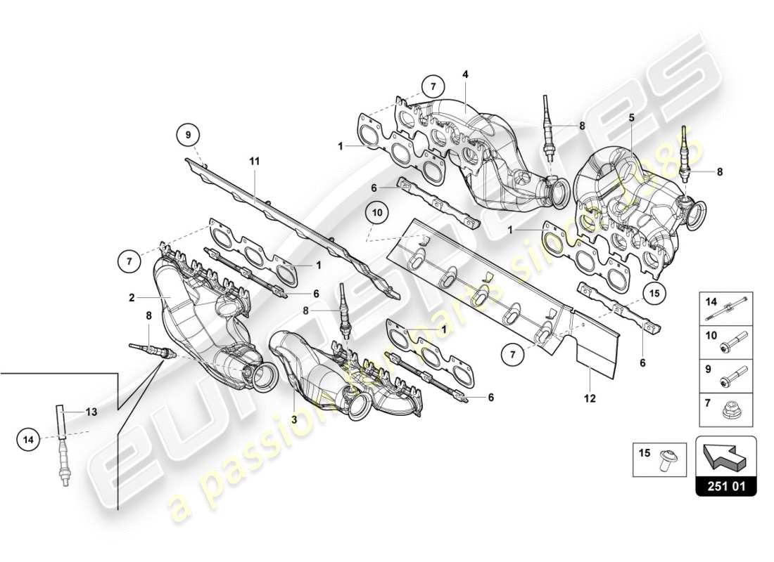 Lamborghini Centenario Roadster (2017) Abgassystem Teildiagramm