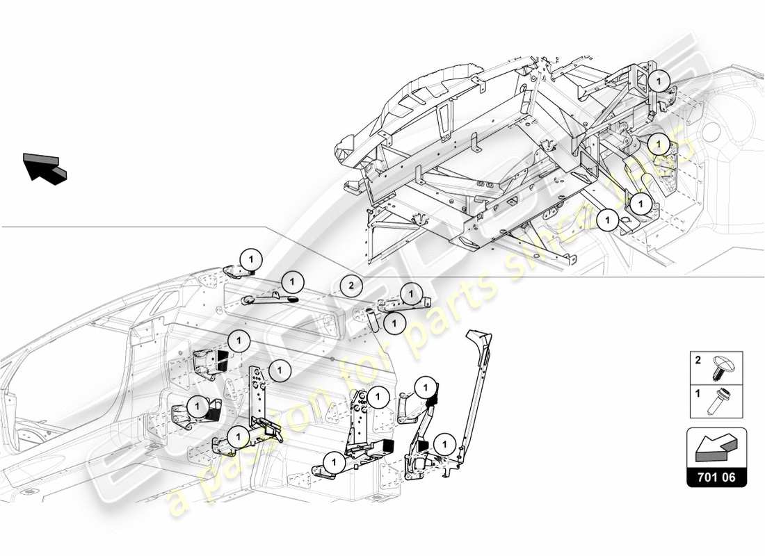 Lamborghini Centenario Roadster (2017) BEFESTIGUNGEN Teildiagramm
