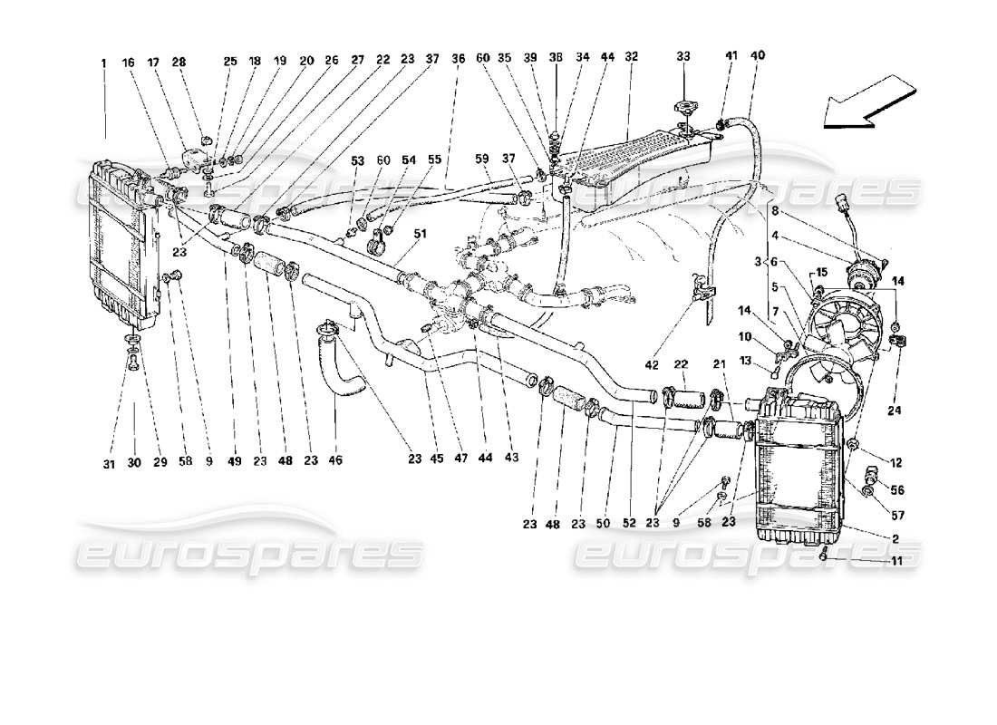 Ferrari 512 M Kühlsystem Teilediagramm