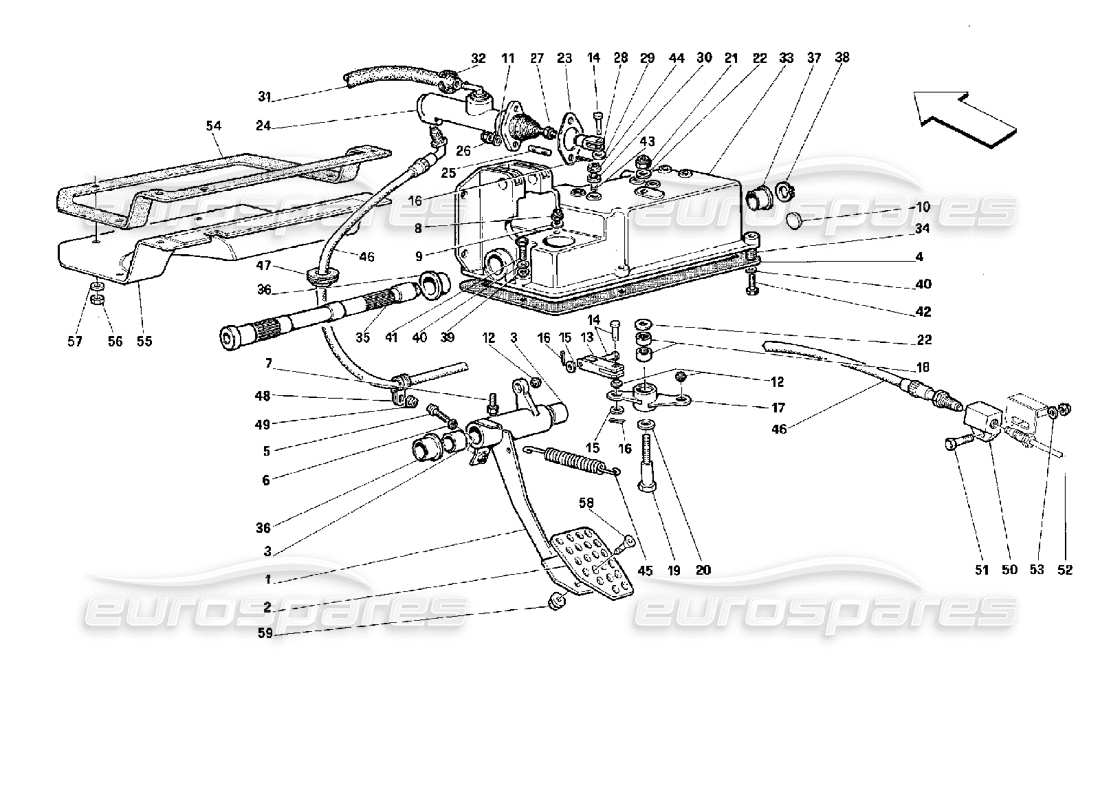 Ferrari 512 M Kupplungsfreigabesteuerung – nicht für GD – Teilediagramm