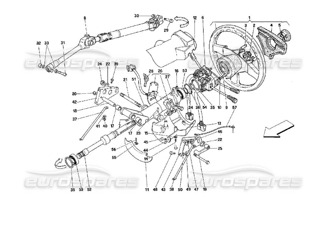 Ferrari 512 M Lenksäule Teilediagramm