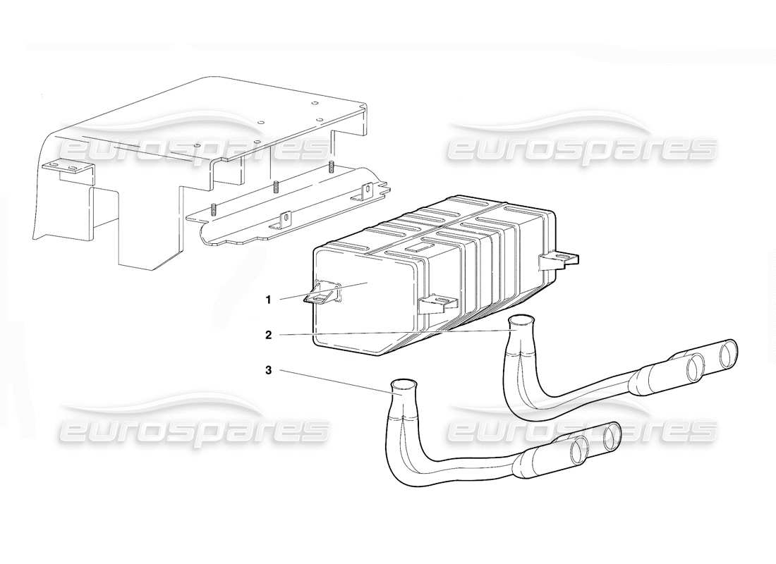 Lamborghini Diablo VT (1994) Abgassystem (Gültig für die Schweizer Version – April 1994) Teildiagramm