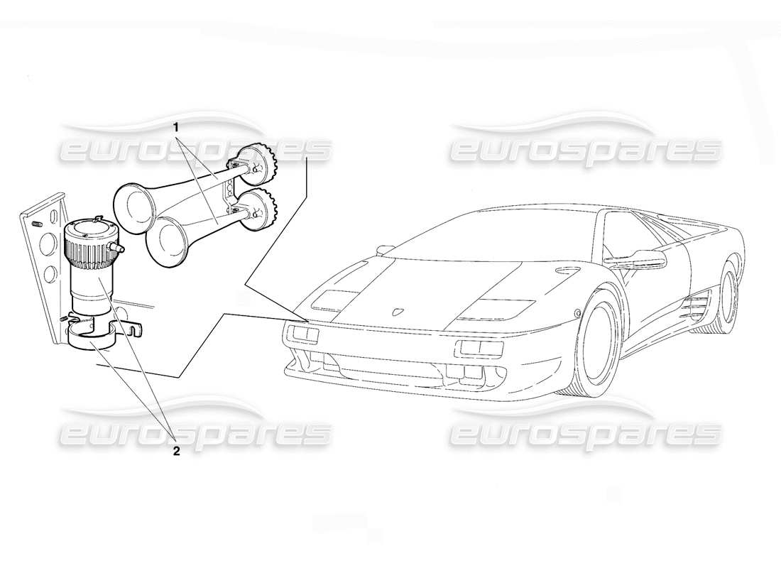 Lamborghini Diablo VT (1994) Zubehör (Gültig für die Schweizer Version – April 1994) Teildiagramm