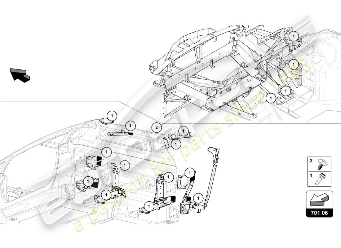 Lamborghini LP700-4 ROADSTER (2015) BEFESTIGUNGEN Teildiagramm