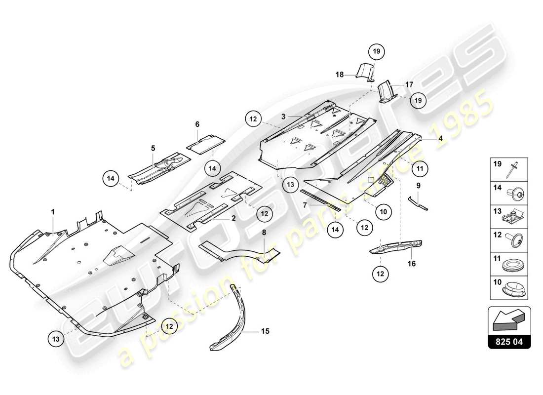 Lamborghini LP750-4 SV COUPE (2015) VERKLEIDUNG FÜR UNTEREN RAHMENTEIL Teildiagramm
