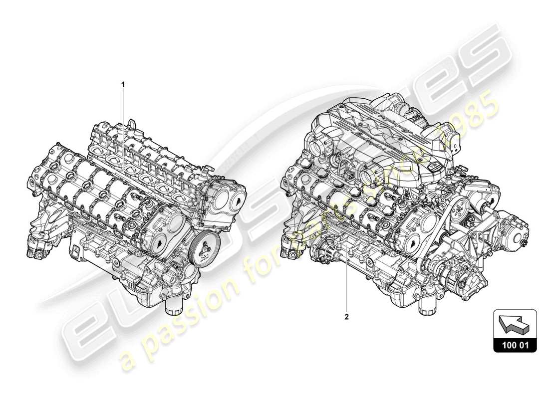 Lamborghini LP750-4 SV ROADSTER (2017) Motor Teildiagramm