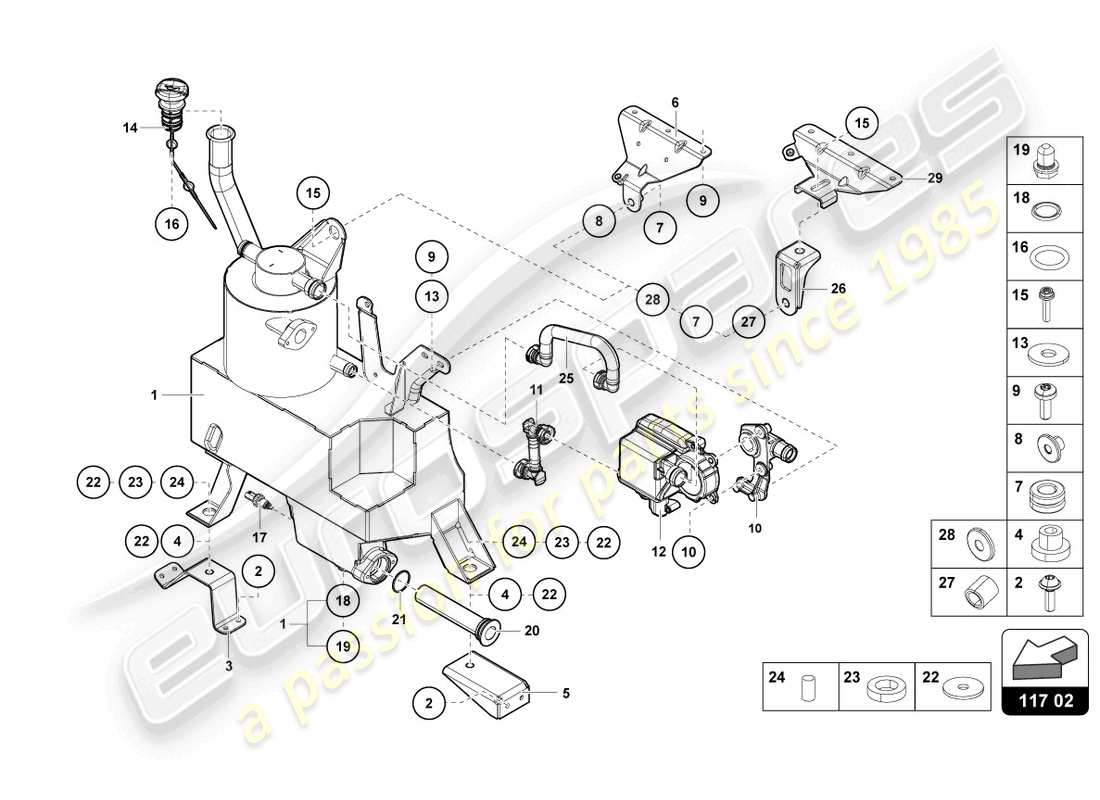 Lamborghini LP750-4 SV ROADSTER (2017) ÖLBEHÄLTER Teildiagramm