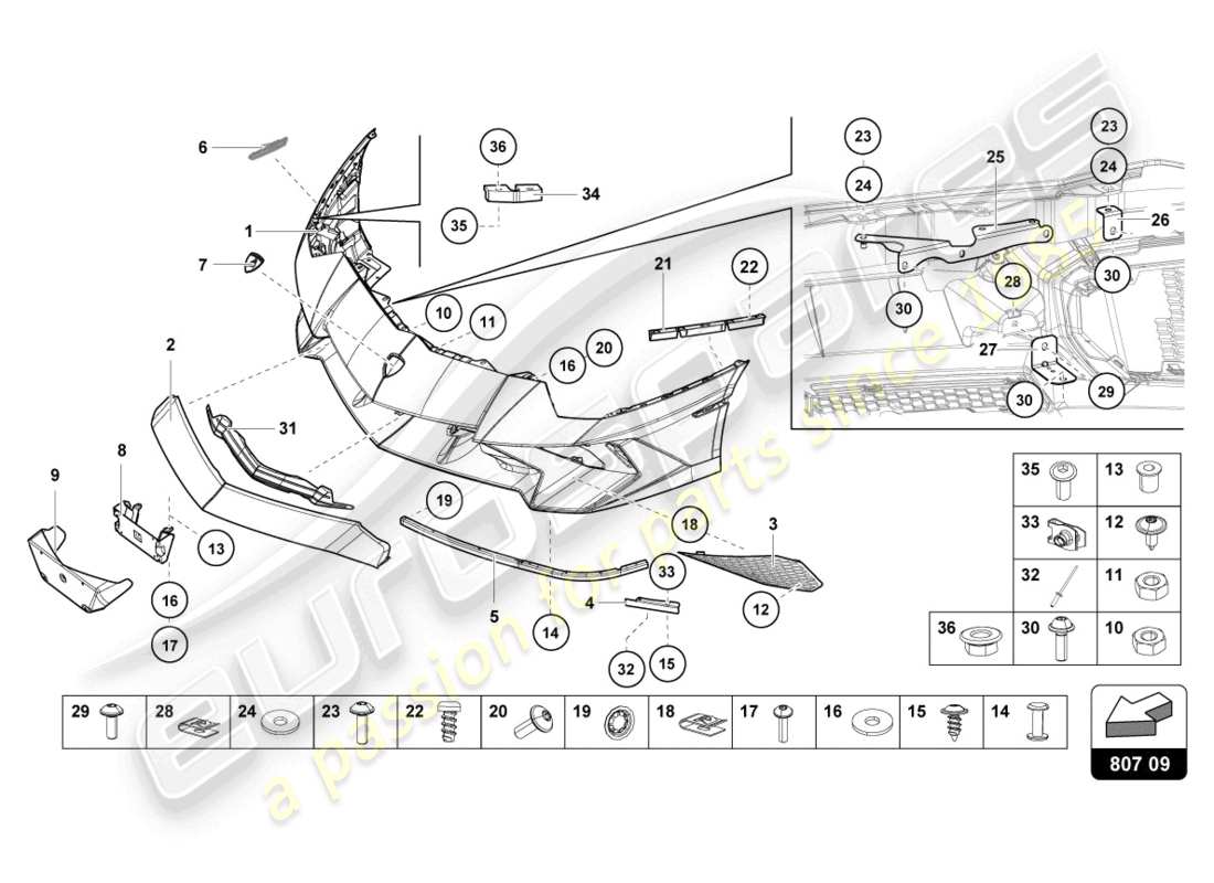 Lamborghini LP750-4 SV ROADSTER (2017) STOßSTANGE, KOMPLETT Teildiagramm