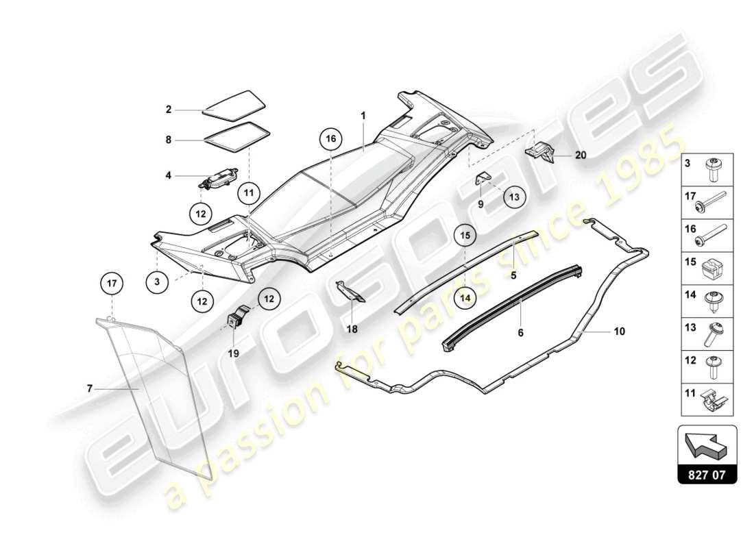 Lamborghini LP750-4 SV ROADSTER (2017) ABDECKUNG Teildiagramm